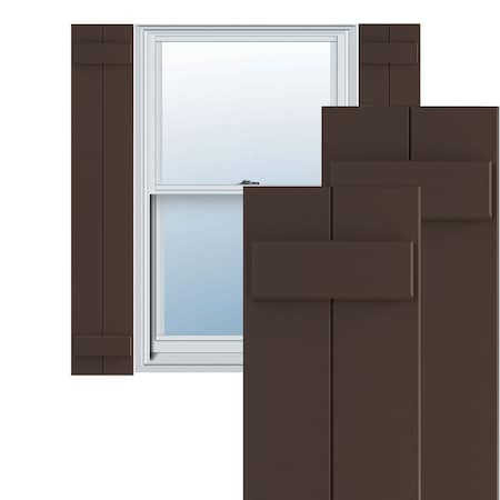 True Fit PVC Two Board Joined Board-n-Batten Shutters, Raisin Brown, 10 3/4W X 68H